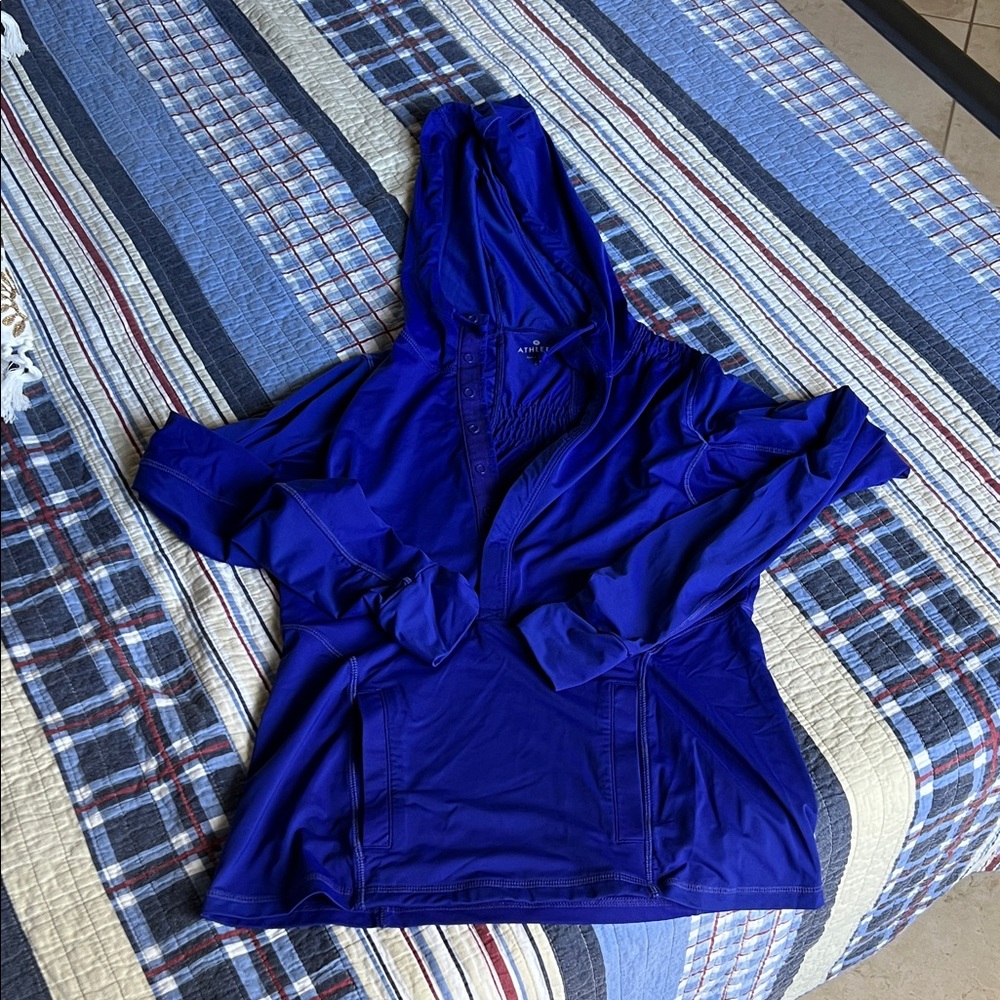 Athleta Blue Hooded Pullover Size Small